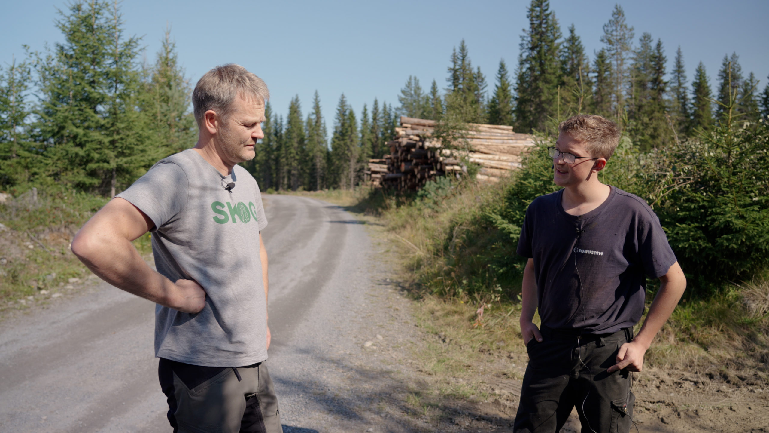 Skogbruksleder Gjermund Liereng i Glommen Mjøsen Skog og Lars Landgraff Nereng fra Lierhagen Skogsdrift.